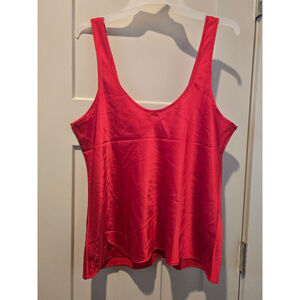 Women's Express Red Satin Tank Top Size M